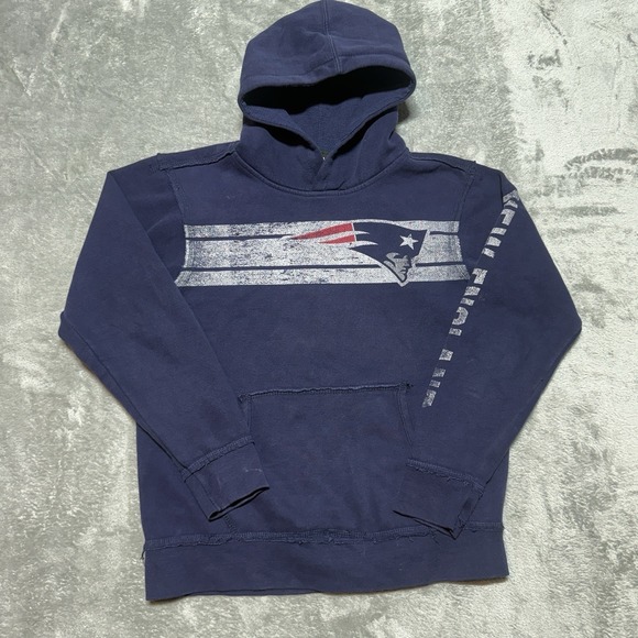 NFL Other - New England Patriots Youth XL 14 Hoodie Distressed Blue Faded Y2K NFL